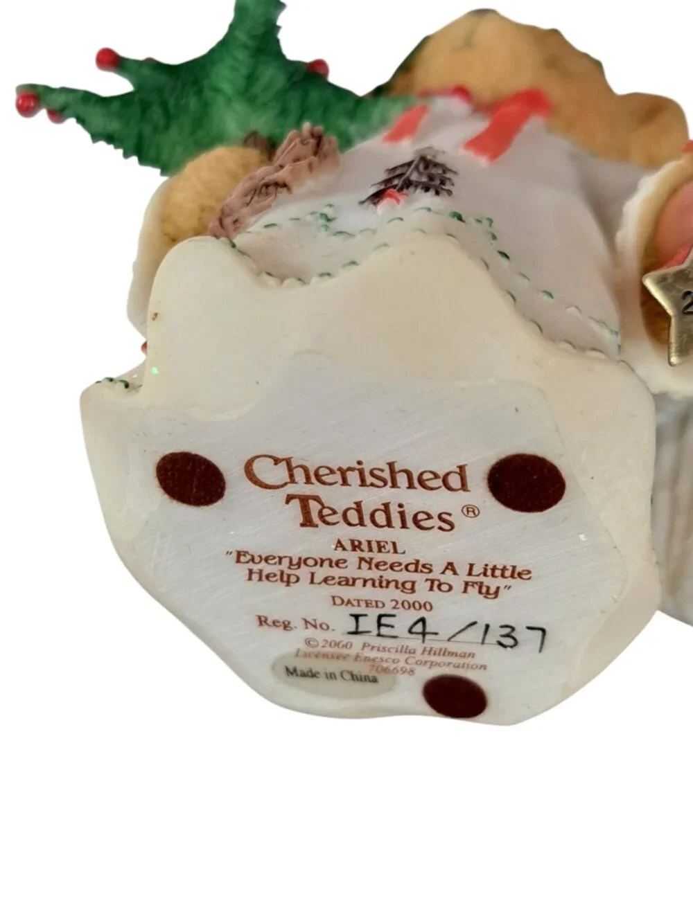 Cherished Teddies Ariel Everyone Needs Help Learning To Fly 706698 Enesco 2000